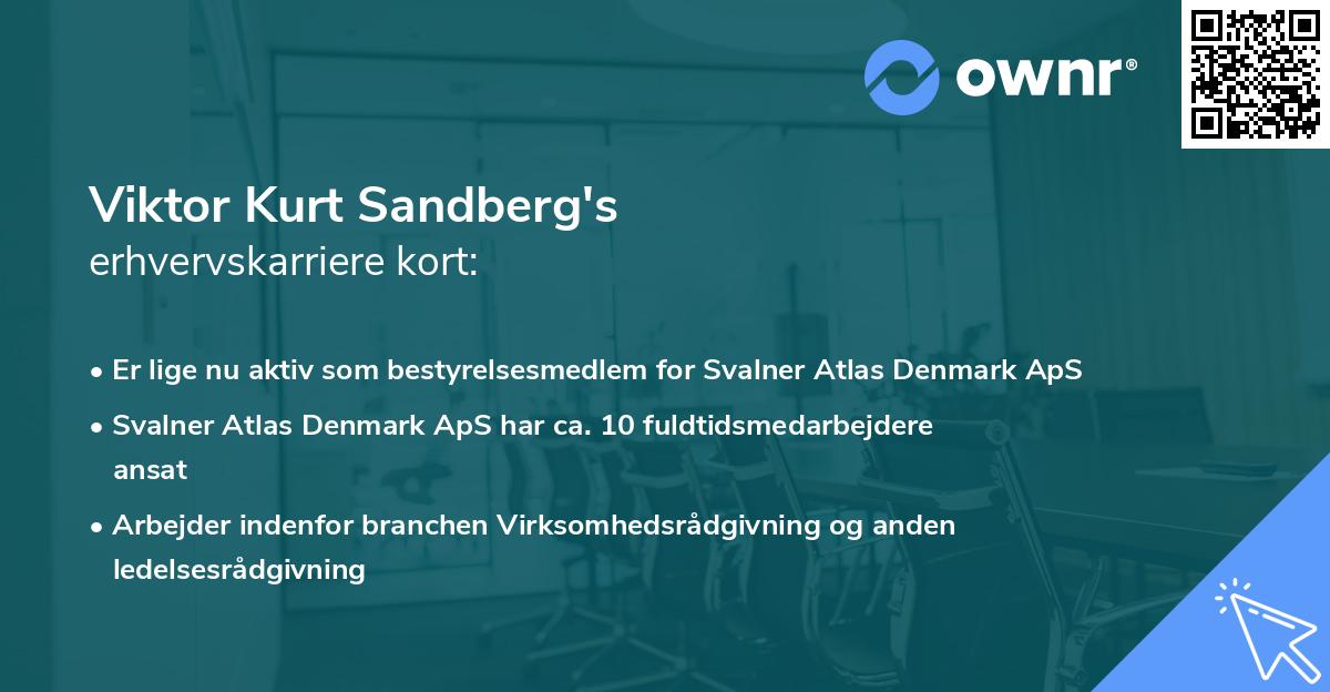 Viktor Kurt Sandberg's erhvervskarriere kort