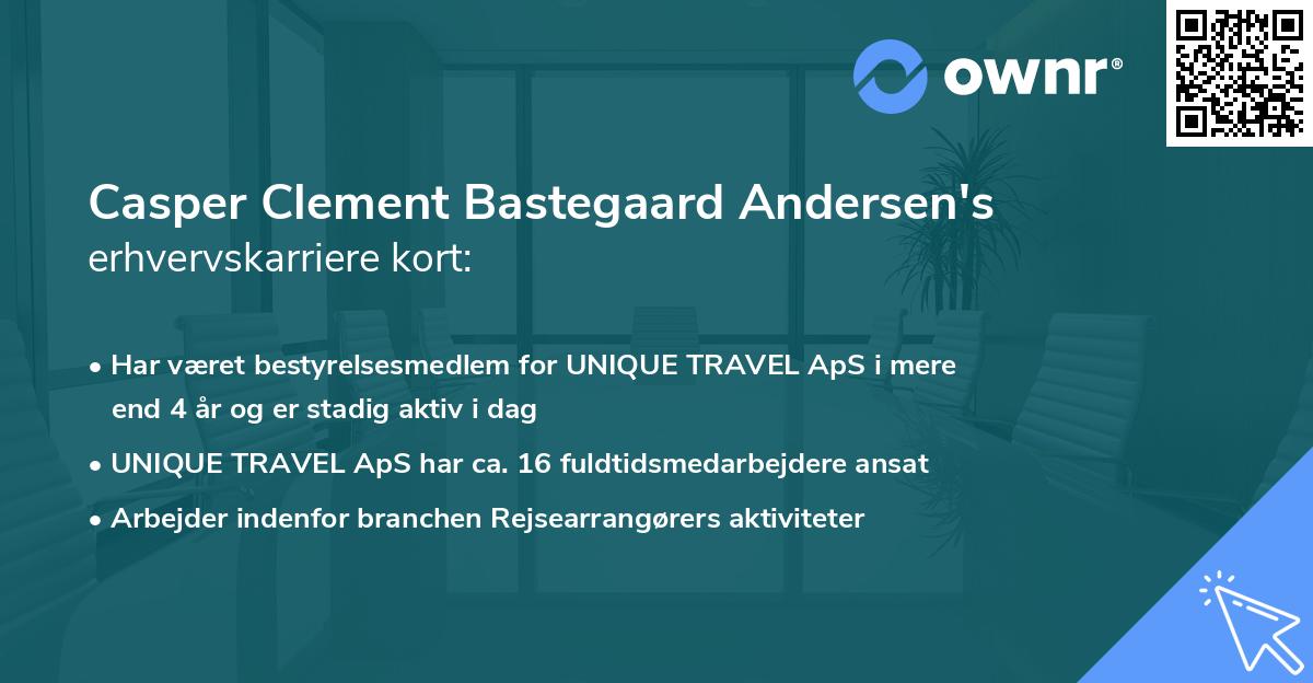 Casper Clement Bastegaard Andersen's erhvervskarriere kort