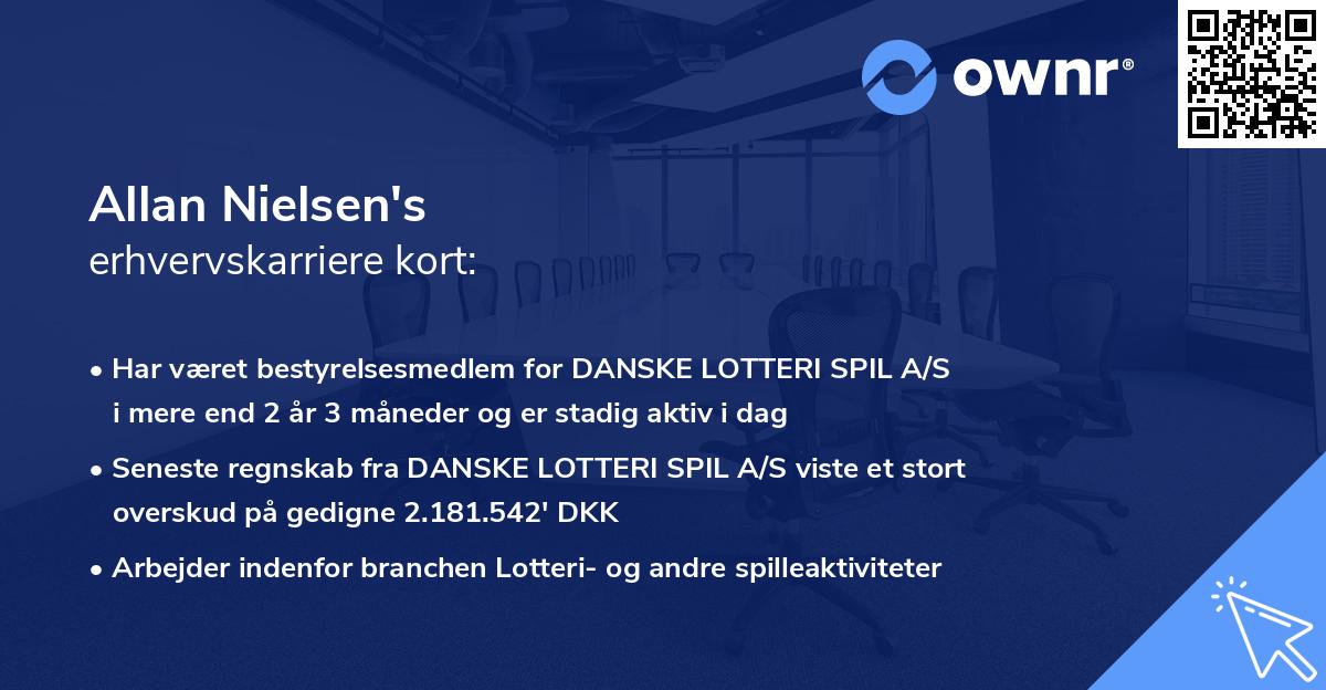 Allan Nielsen's erhvervskarriere kort