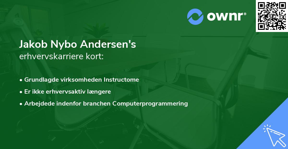 Jakob Nybo Andersen's erhvervskarriere kort