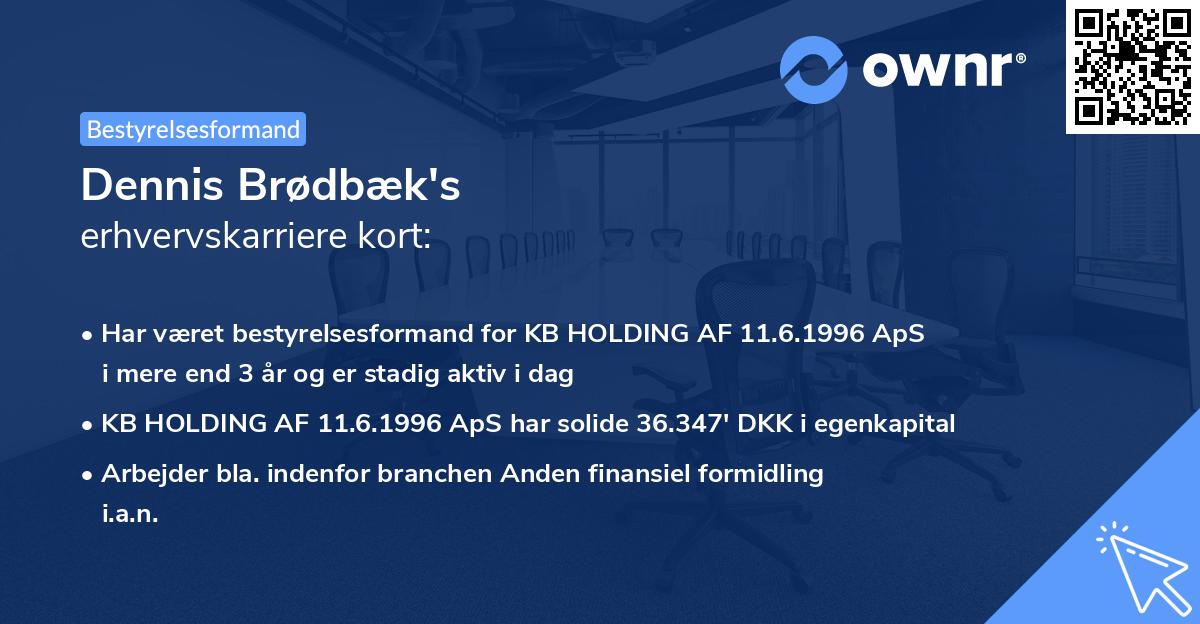 Dennis Brødbæk's erhvervskarriere kort