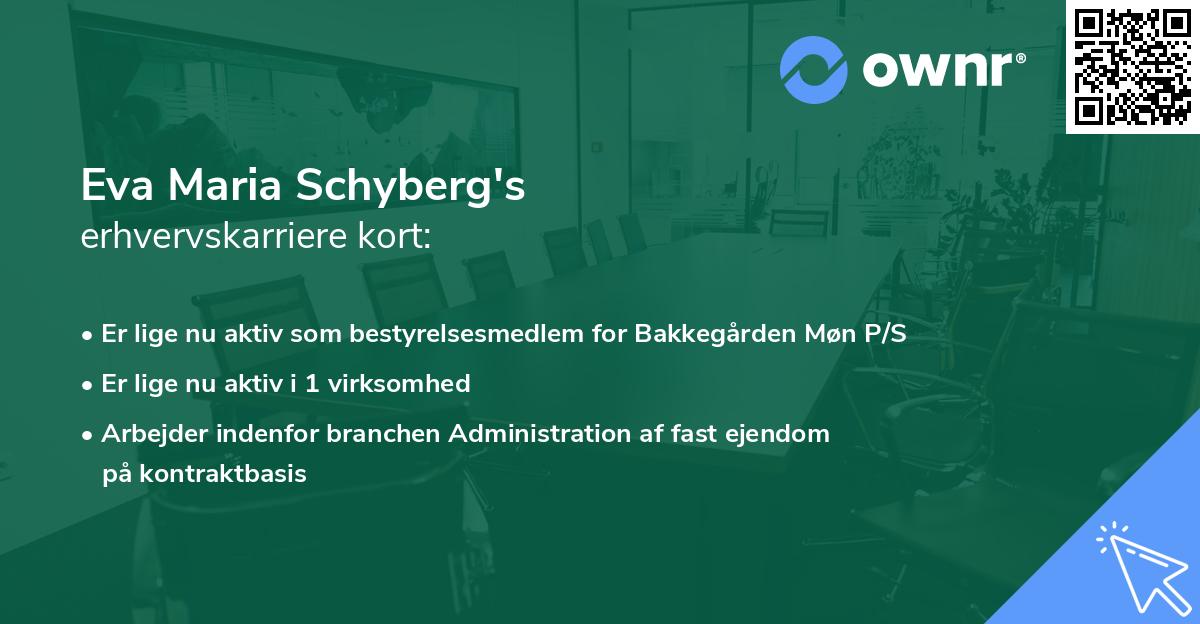 Eva Maria Schyberg's erhvervskarriere kort