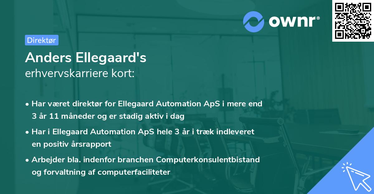 Anders Ellegaard's erhvervskarriere kort