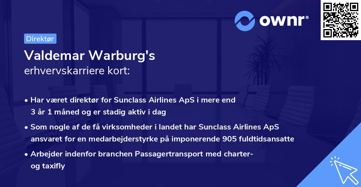 Valdemar Warburg's erhvervskarriere kort