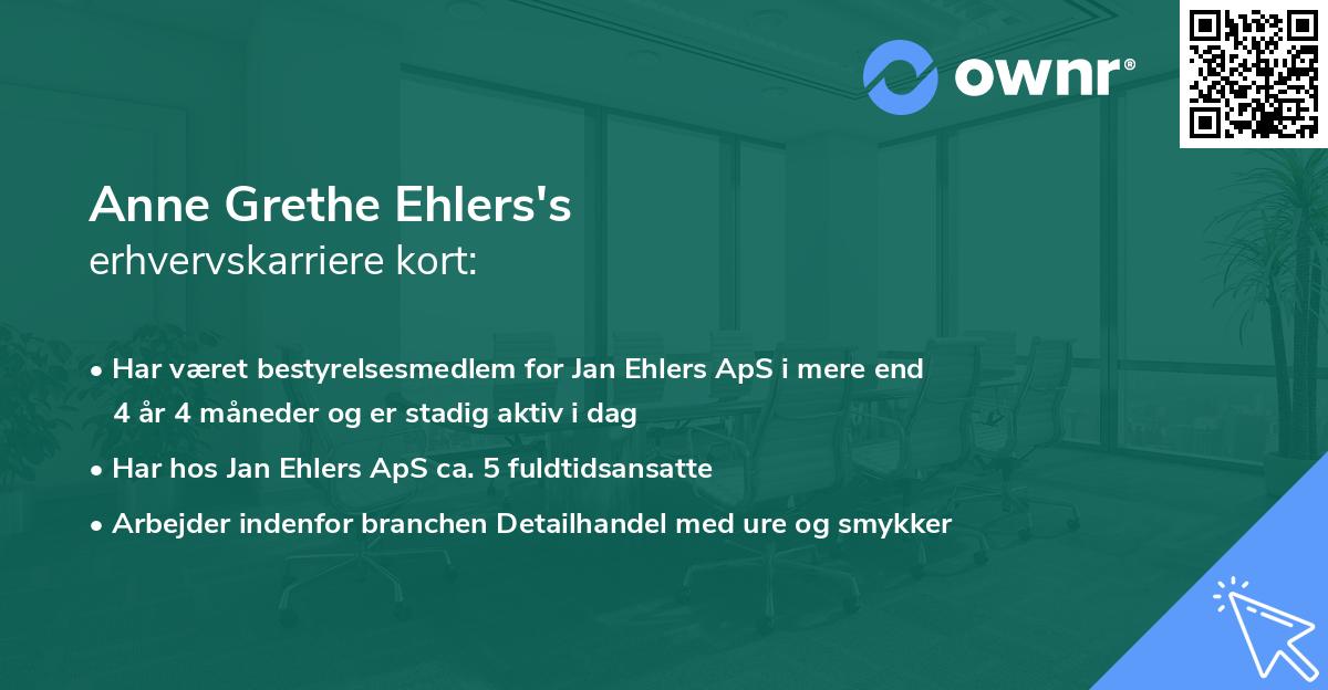 Anne Grethe Ehlers's erhvervskarriere kort