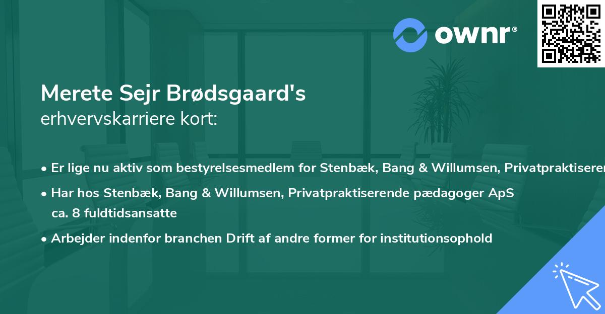 Merete Sejr Brødsgaard's erhvervskarriere kort