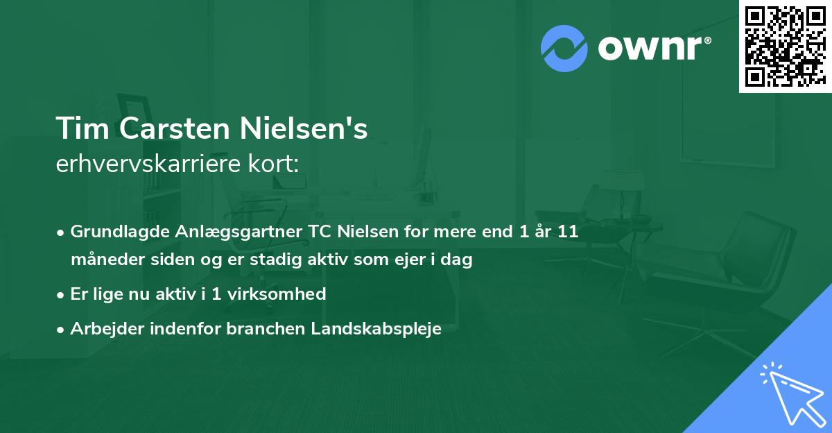 Tim Carsten Nielsen's erhvervskarriere kort