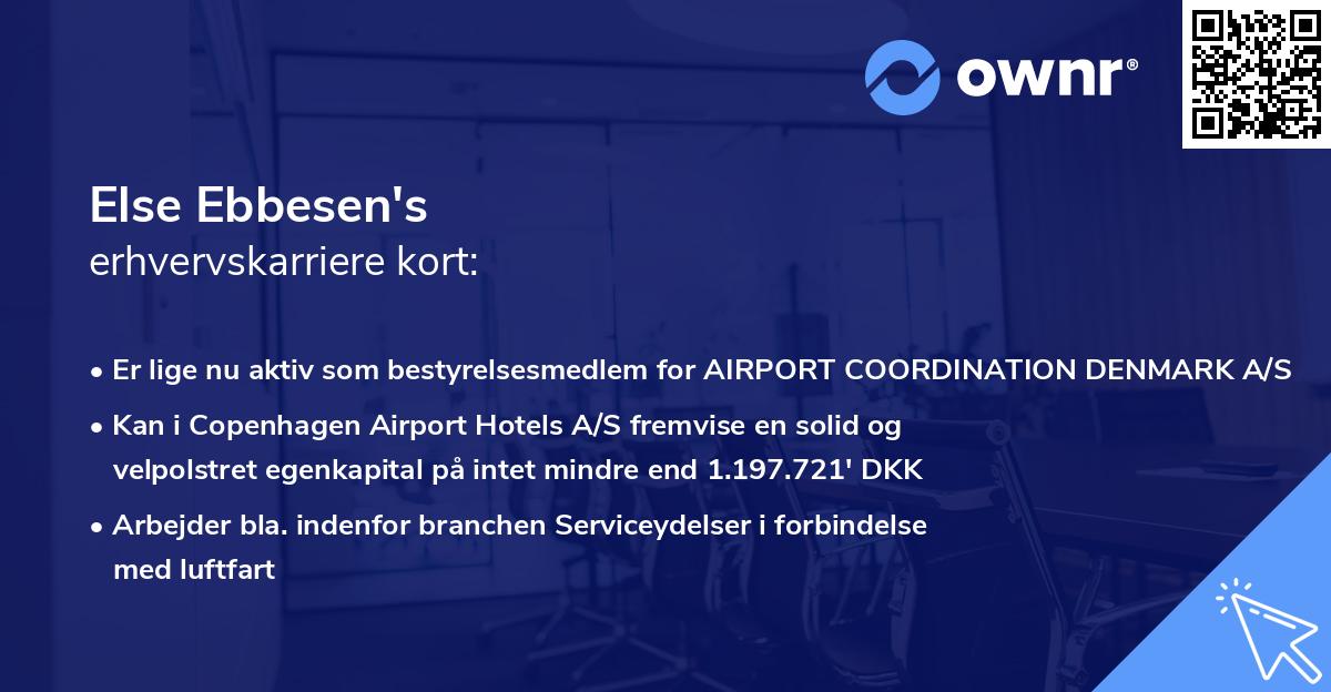 Else Ebbesen's erhvervskarriere kort