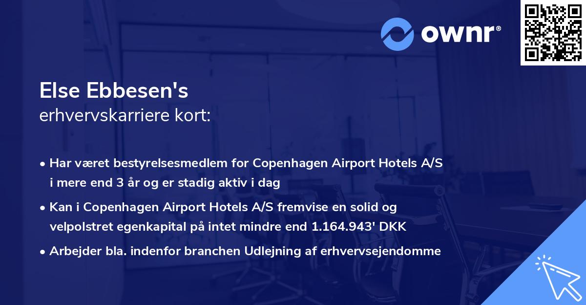 Else Ebbesen's erhvervskarriere kort