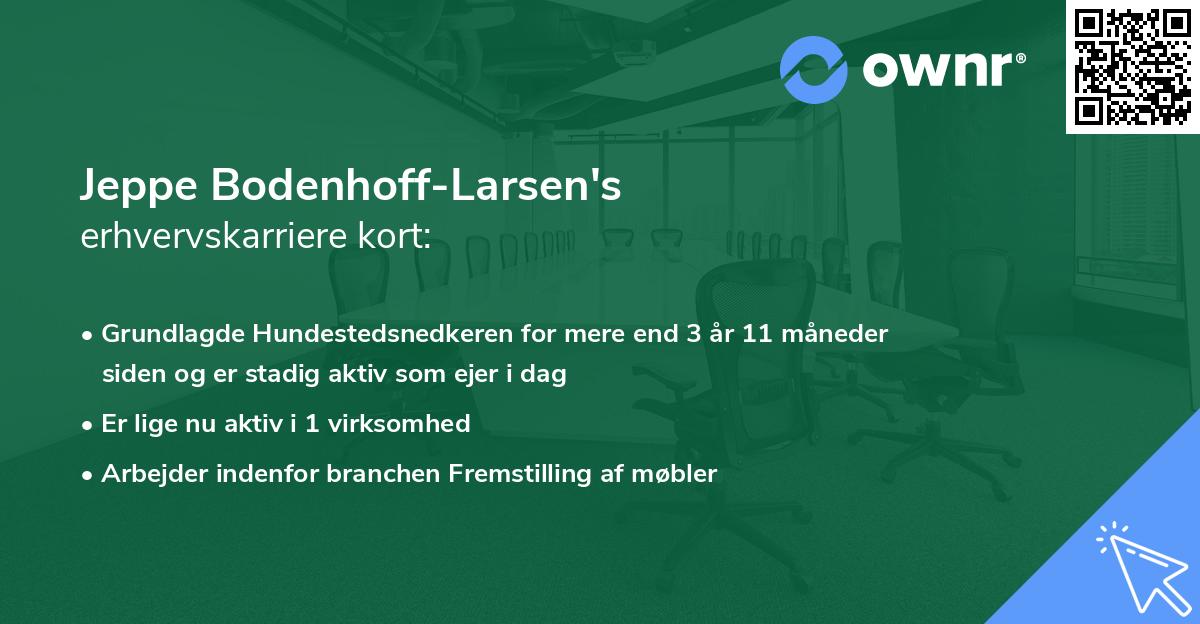 Jeppe Bodenhoff-Larsen's erhvervskarriere kort
