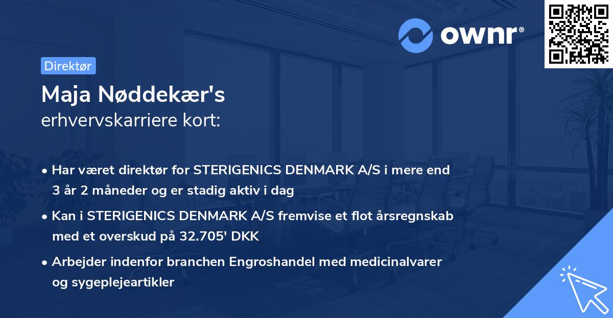 Maja Nøddekær's erhvervskarriere kort