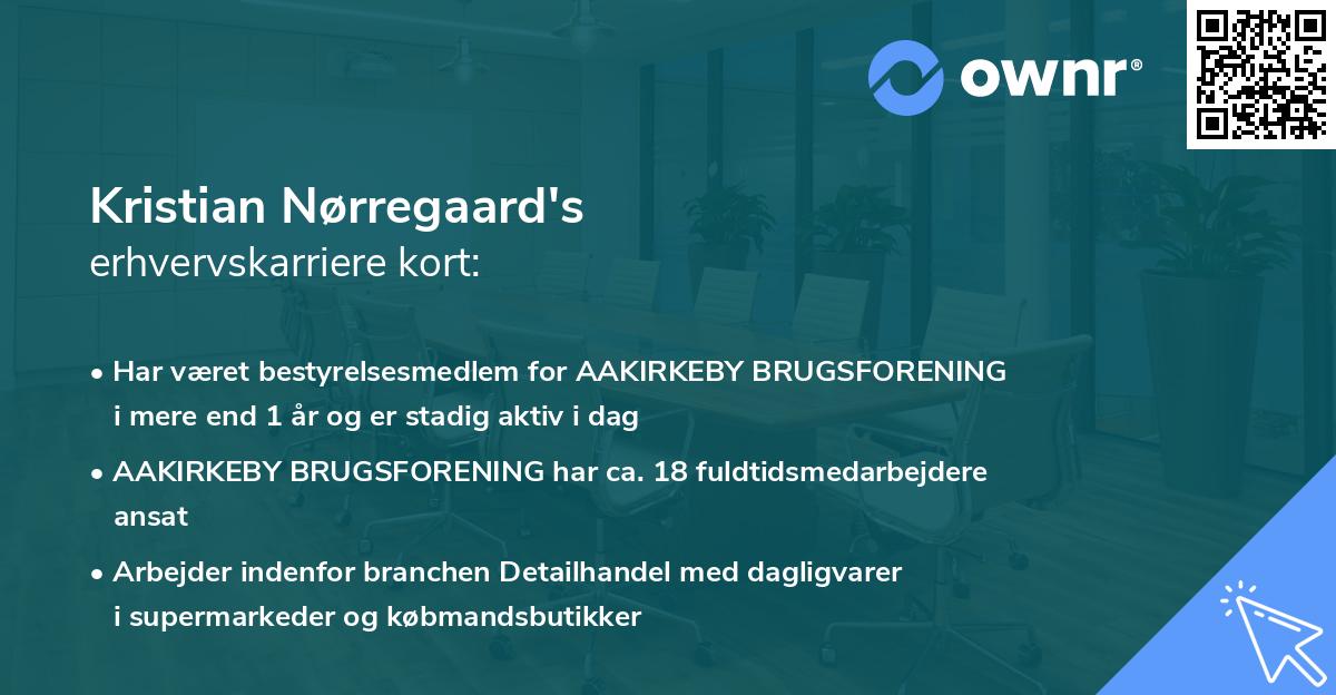 Kristian Nørregaard's erhvervskarriere kort