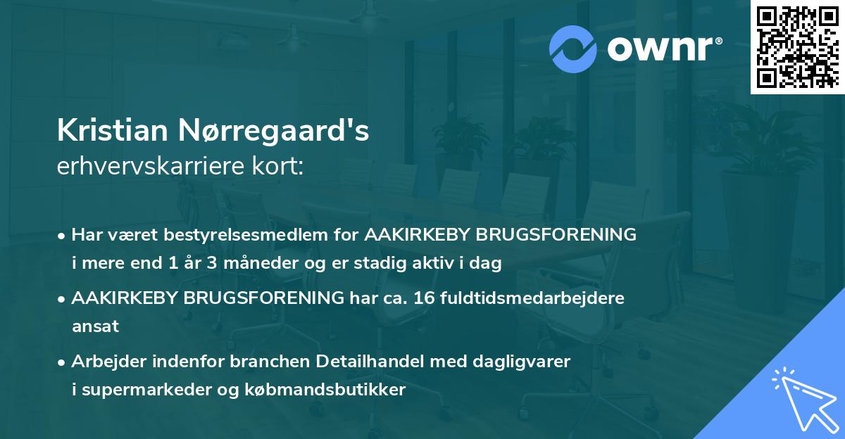 Kristian Nørregaard's erhvervskarriere kort