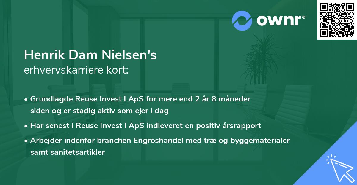 Henrik Dam Nielsen's erhvervskarriere kort