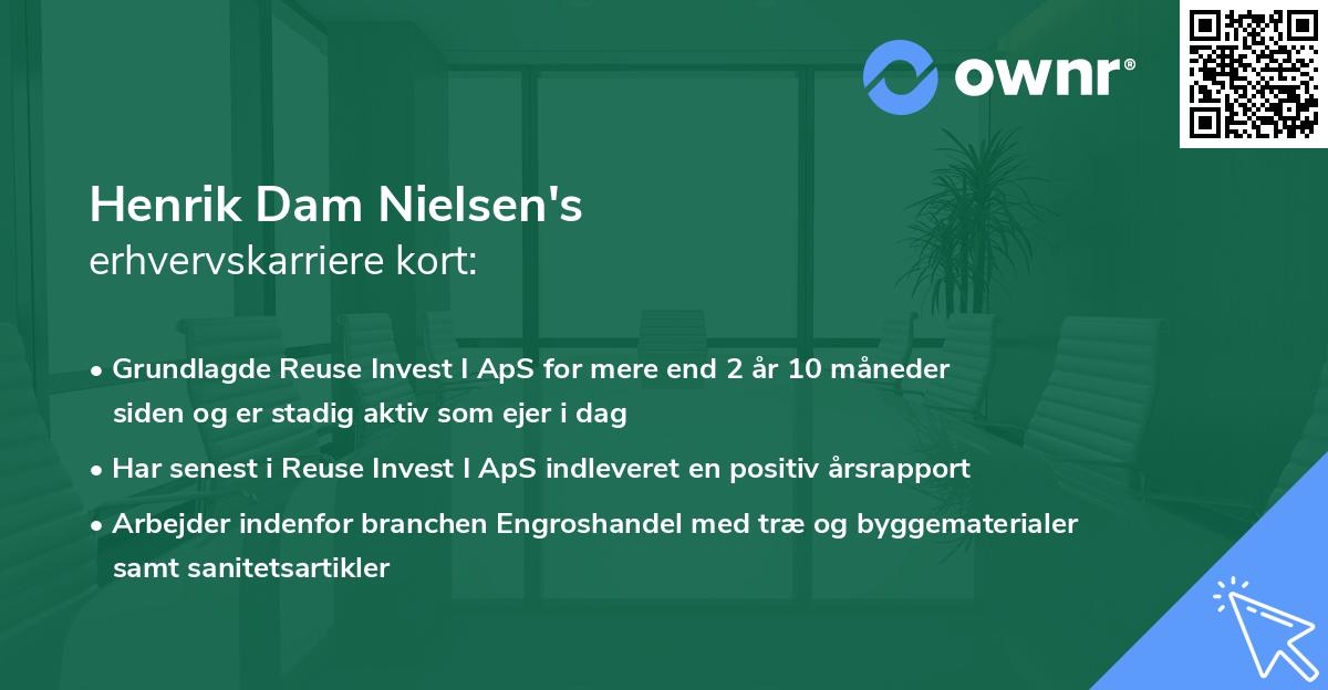 Henrik Dam Nielsen's erhvervskarriere kort