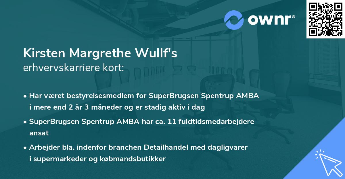 Kirsten Margrethe Wullf's erhvervskarriere kort