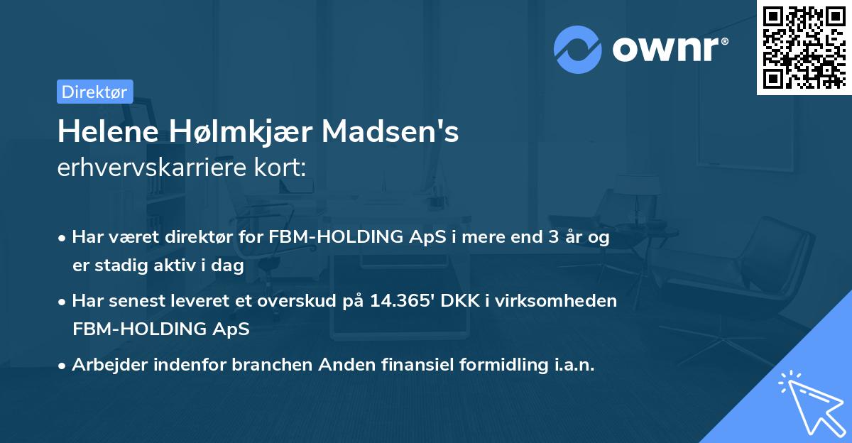 Helene Hølmkjær Madsen's erhvervskarriere kort