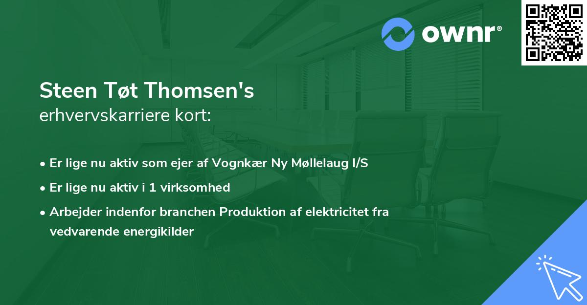 Steen Tøt Thomsen's erhvervskarriere kort