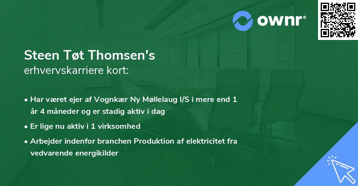 Steen Tøt Thomsen's erhvervskarriere kort