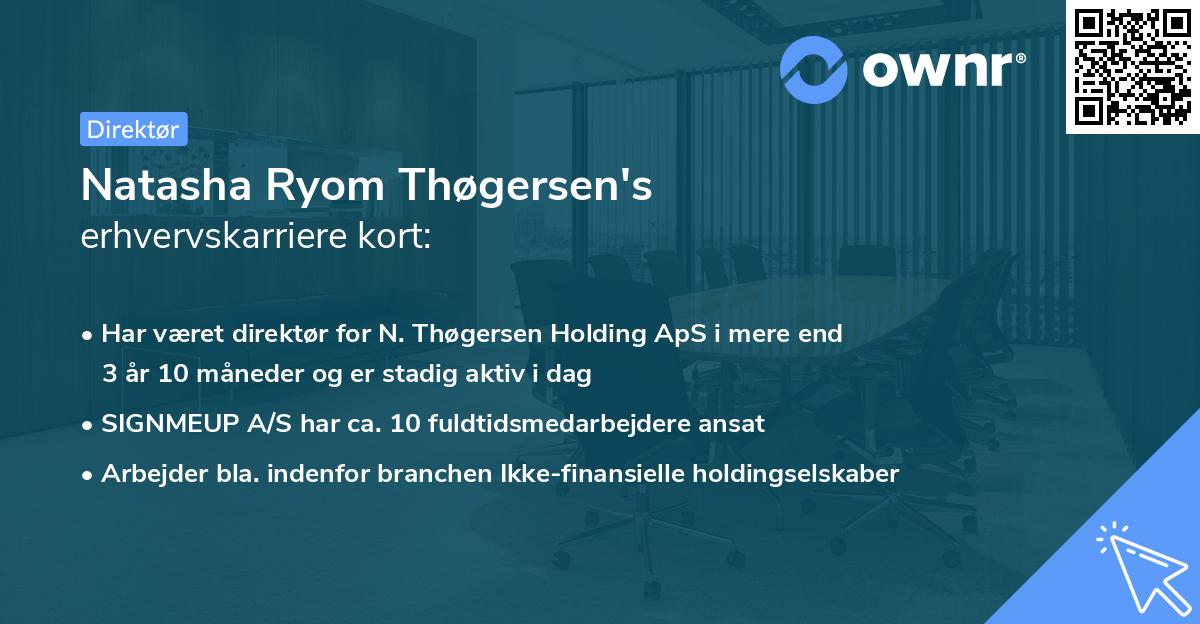 Natasha Ryom Thøgersen's erhvervskarriere kort