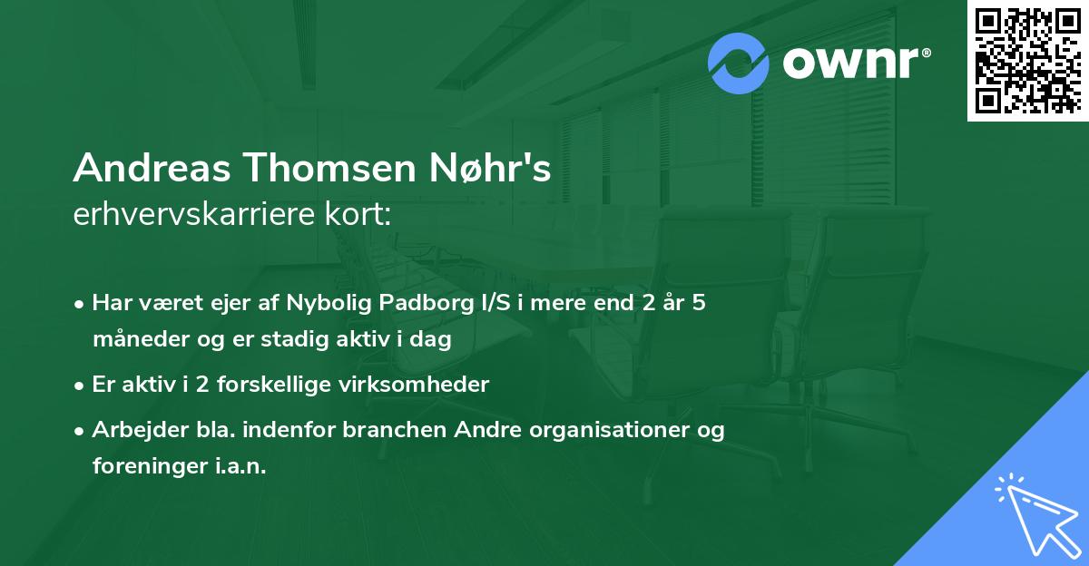 Andreas Thomsen Nøhr's erhvervskarriere kort