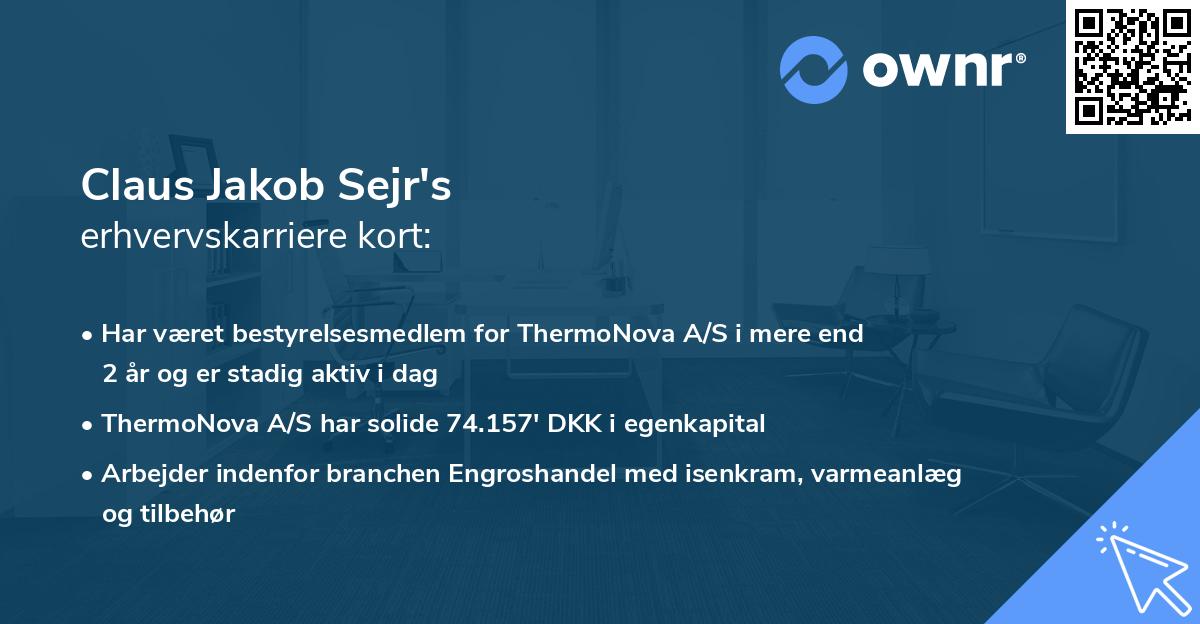 Claus Jakob Sejr's erhvervskarriere kort