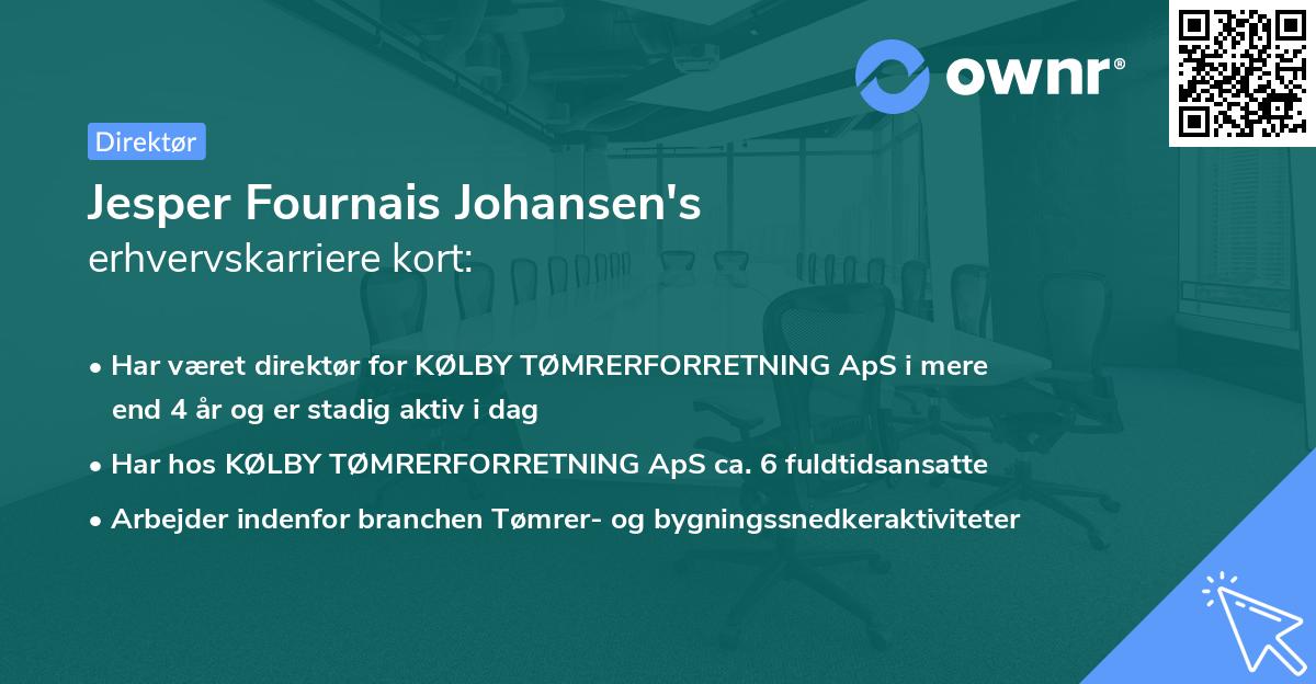 Jesper Fournais Johansen's erhvervskarriere kort