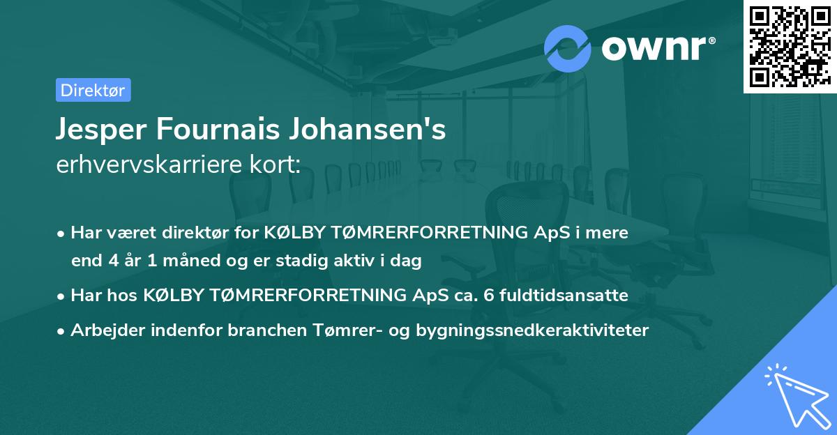 Jesper Fournais Johansen's erhvervskarriere kort