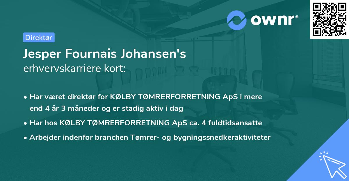 Jesper Fournais Johansen's erhvervskarriere kort
