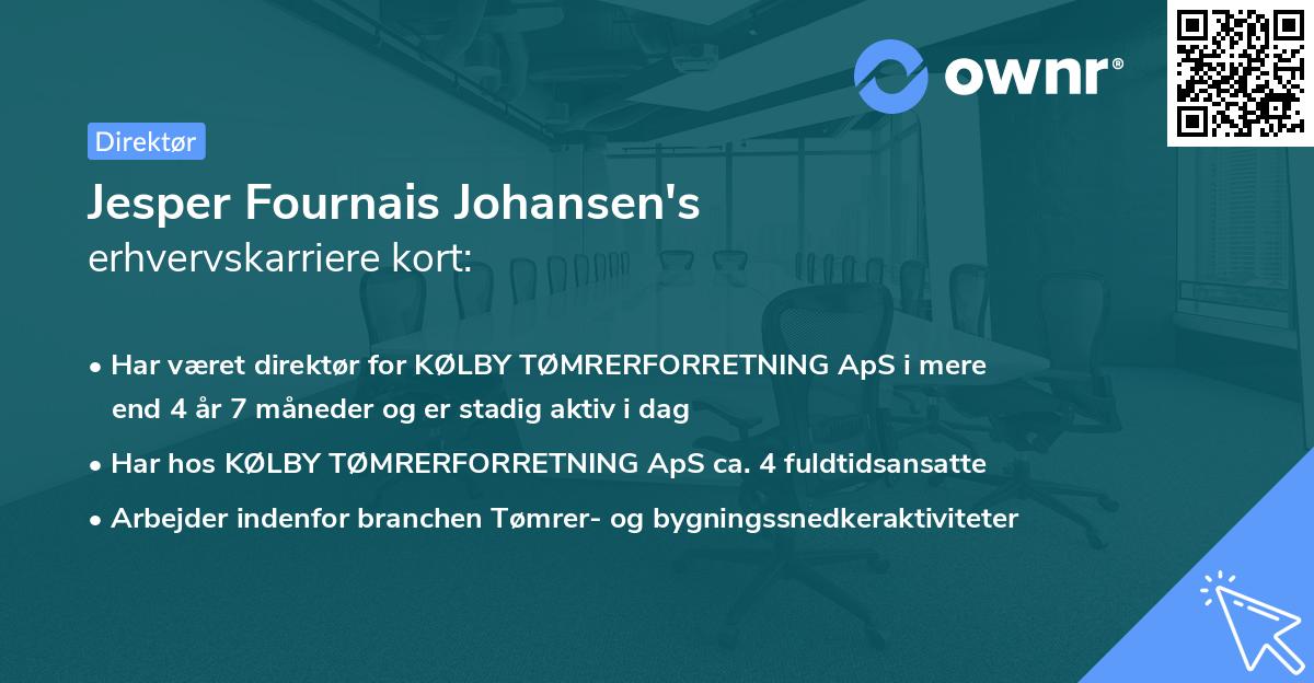 Jesper Fournais Johansen's erhvervskarriere kort