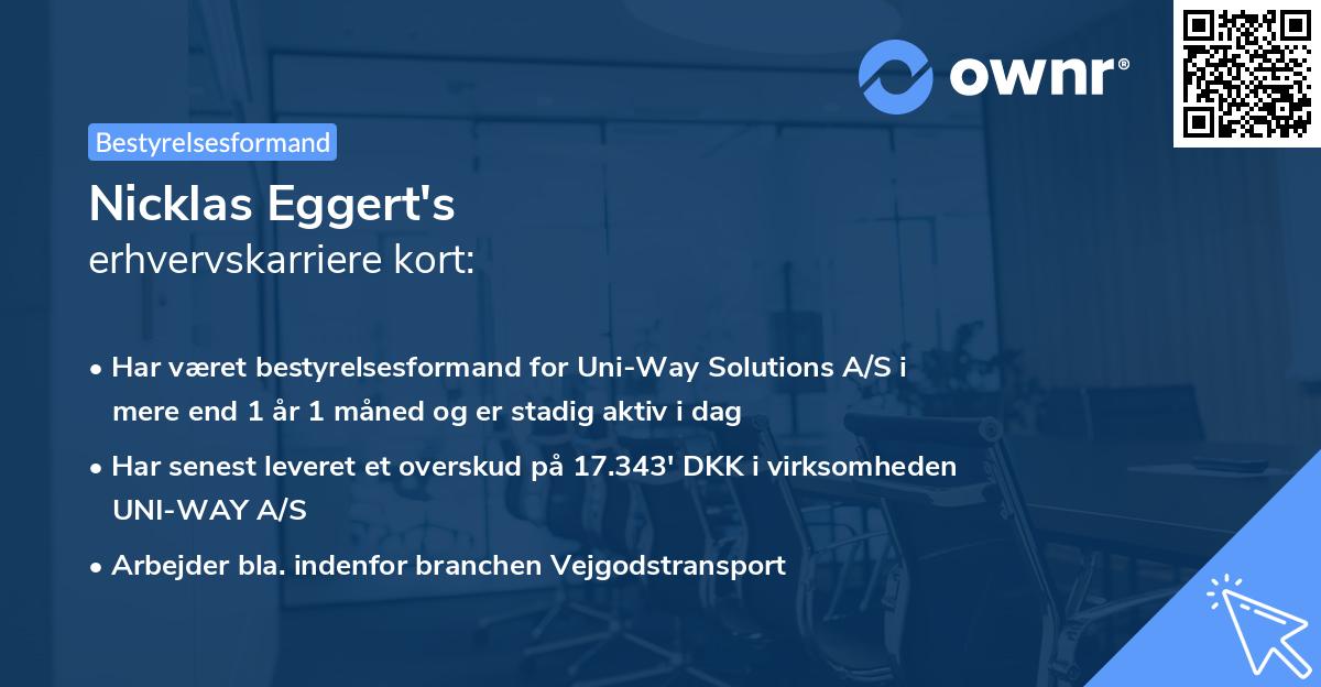 Nicklas Eggert's erhvervskarriere kort