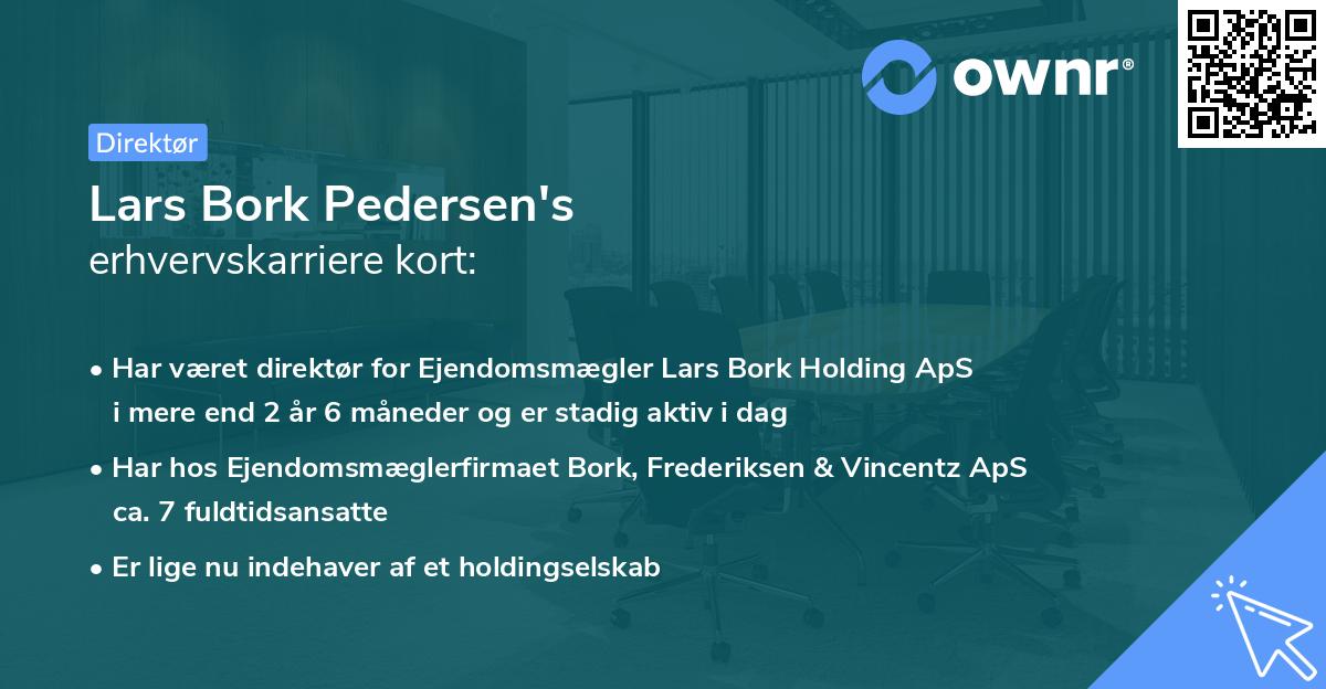 Lars Bork Pedersen's erhvervskarriere kort