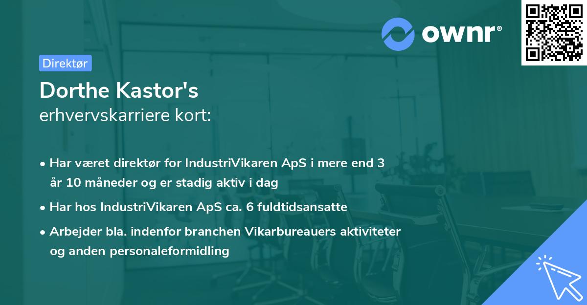 Dorthe Kastor's erhvervskarriere kort