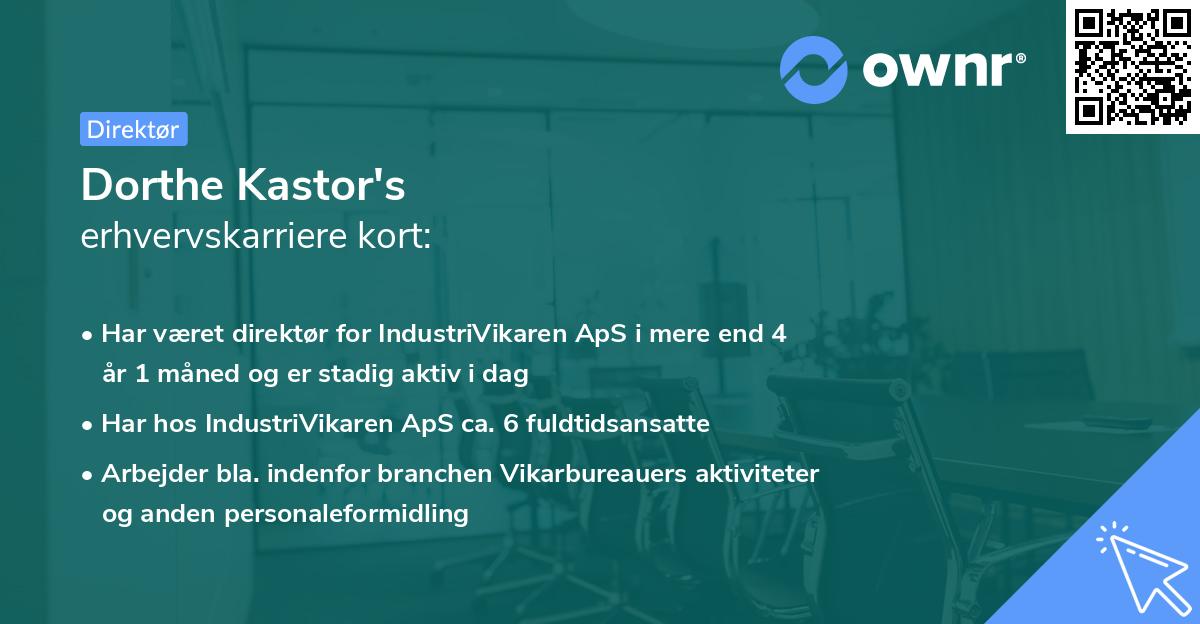 Dorthe Kastor's erhvervskarriere kort