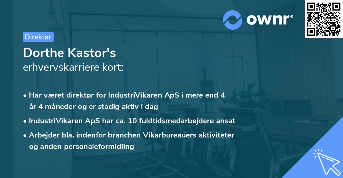 Dorthe Kastor's erhvervskarriere kort