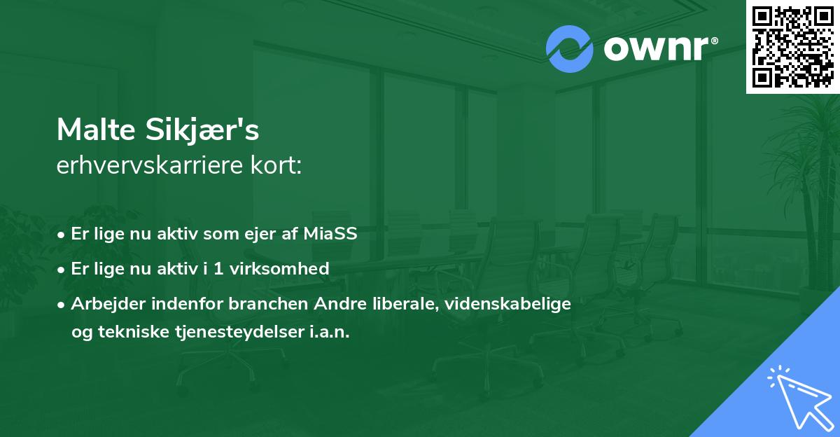 Malte Sikjær's erhvervskarriere kort