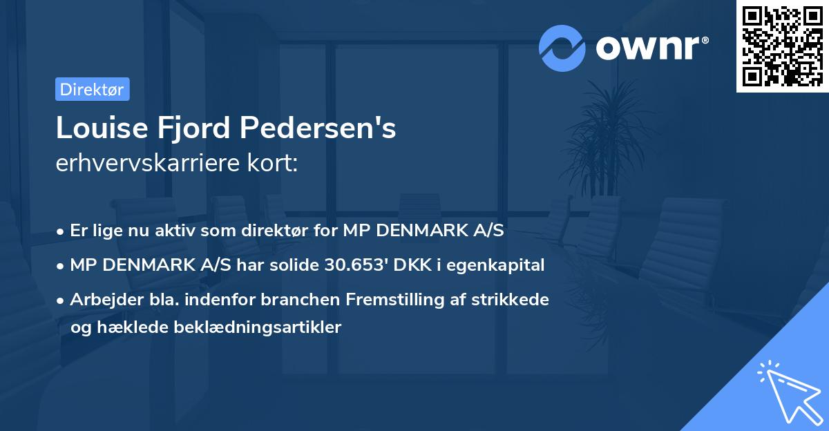 Louise Fjord Pedersen's erhvervskarriere kort