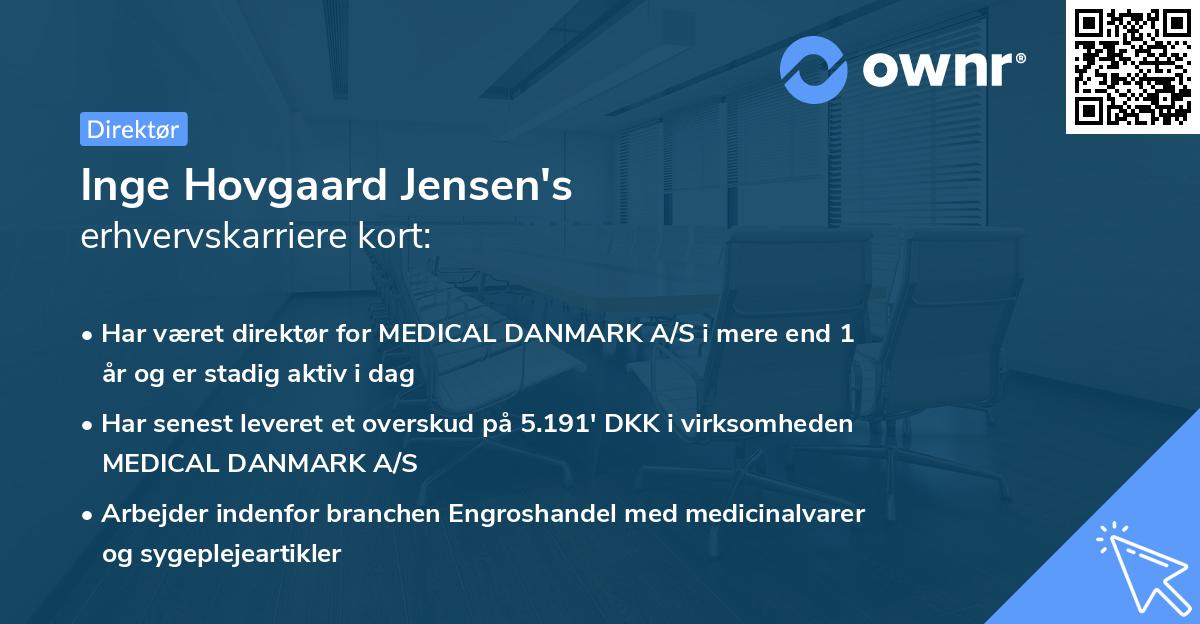 Inge Hovgaard Jensen's erhvervskarriere kort