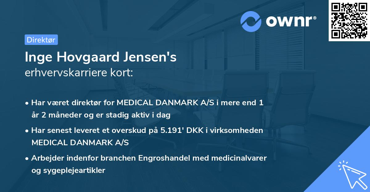 Inge Hovgaard Jensen's erhvervskarriere kort
