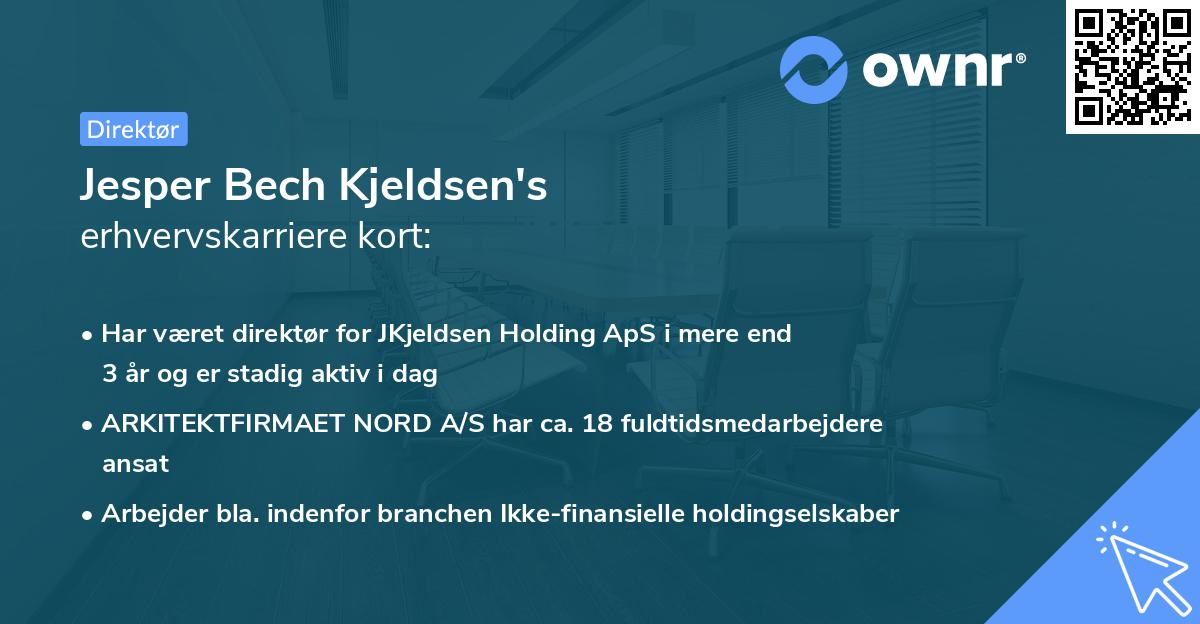 Jesper Bech Kjeldsen's erhvervskarriere kort