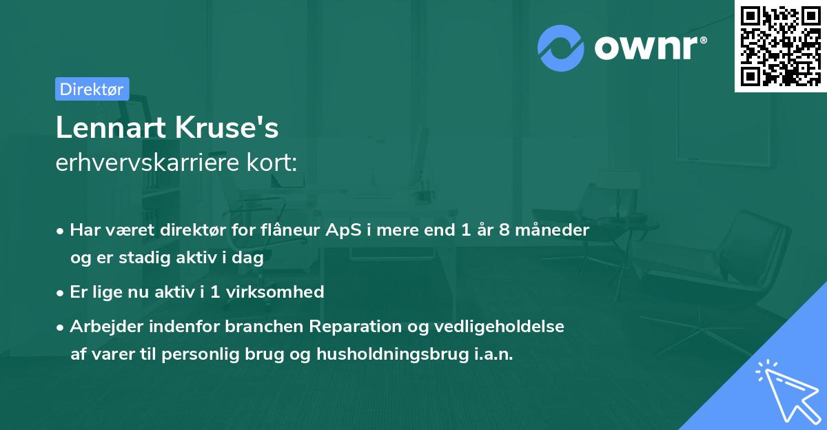 Lennart Kruse's erhvervskarriere kort