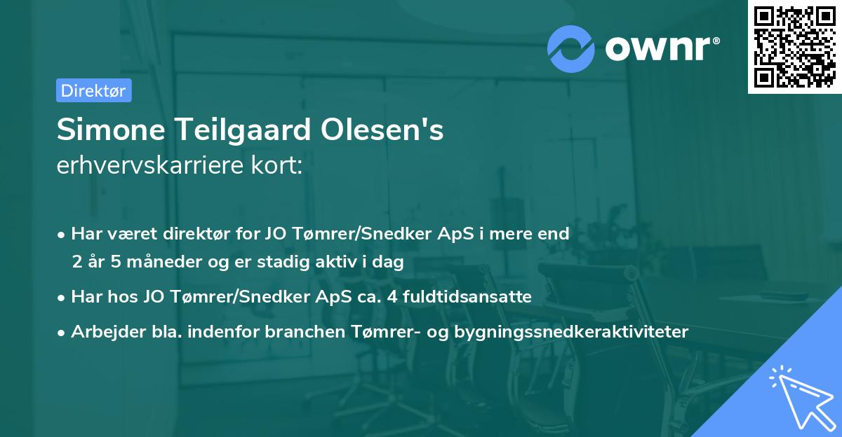 Simone Teilgaard Olesen's erhvervskarriere kort