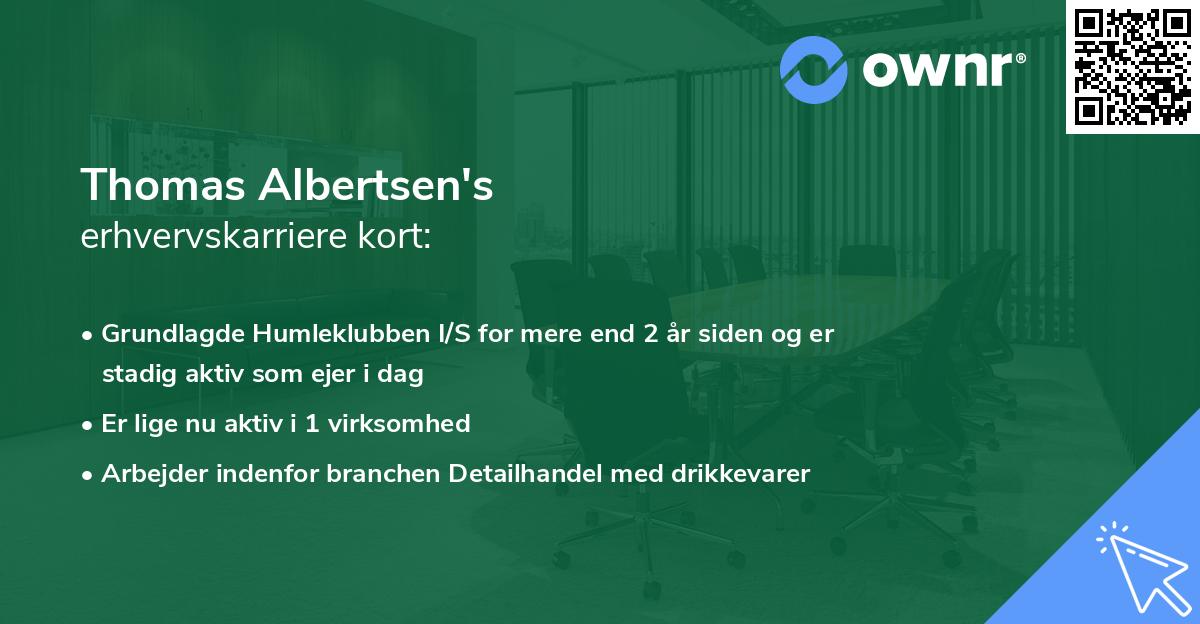 Thomas Albertsen's erhvervskarriere kort