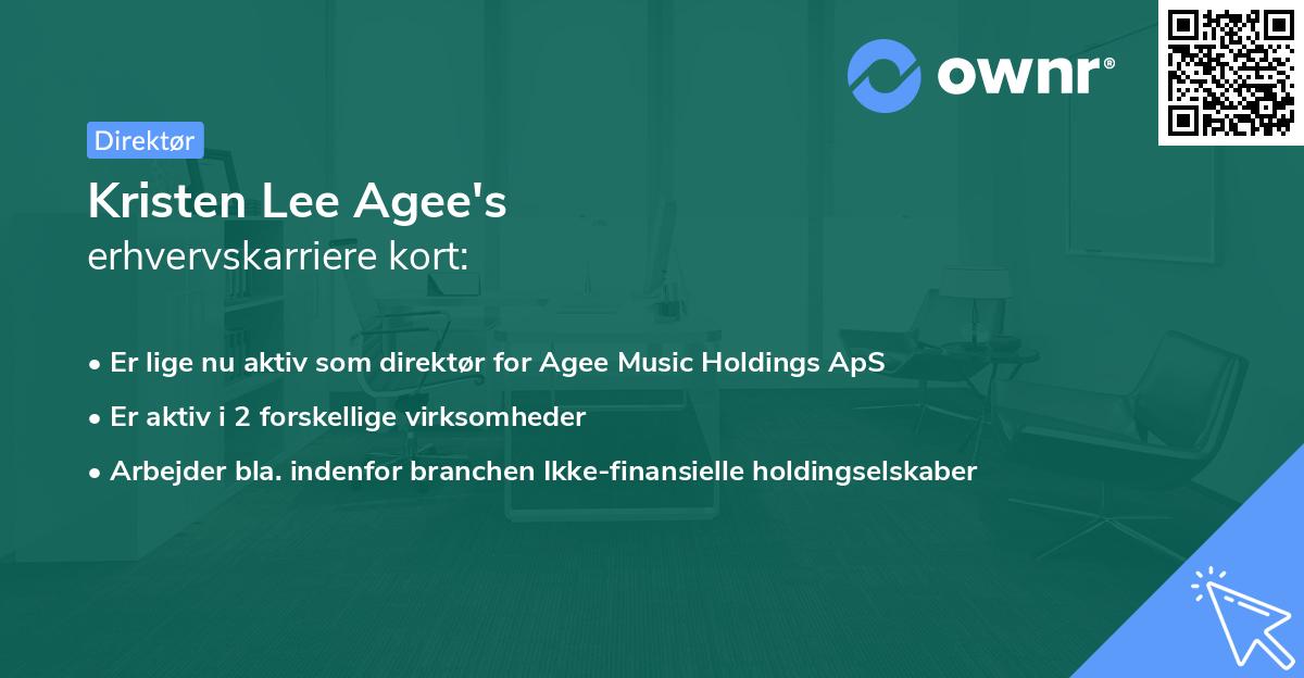 Kristen Lee Agee's erhvervskarriere kort