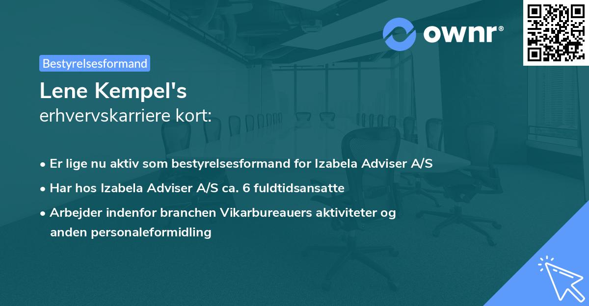 Lene Kempel's erhvervskarriere kort