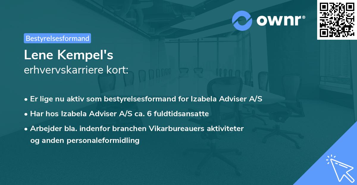 Lene Kempel's erhvervskarriere kort