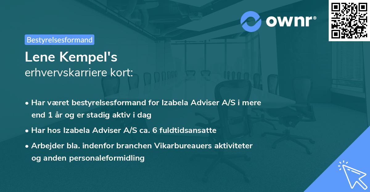 Lene Kempel's erhvervskarriere kort