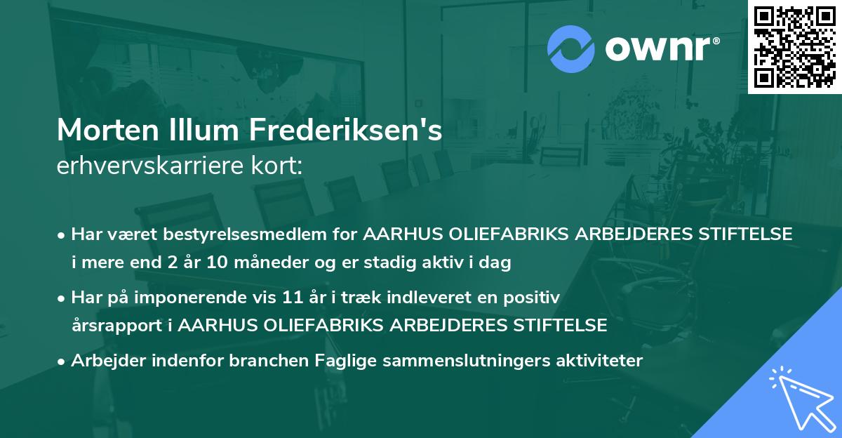 Morten Illum Frederiksen's erhvervskarriere kort