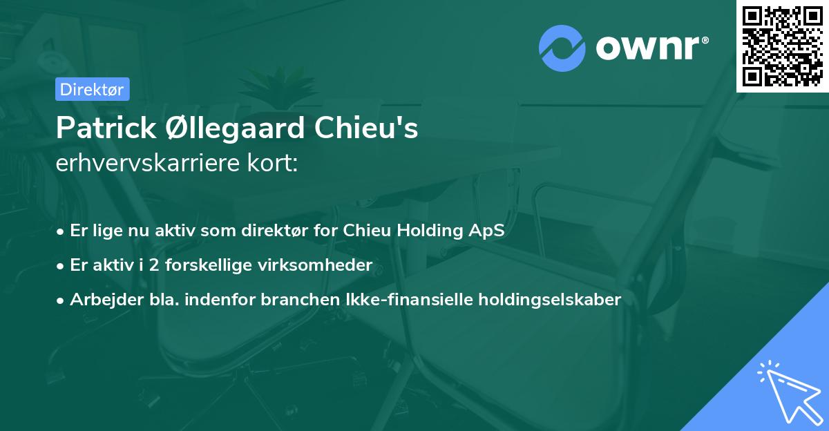 Patrick Øllegaard Chieu's erhvervskarriere kort