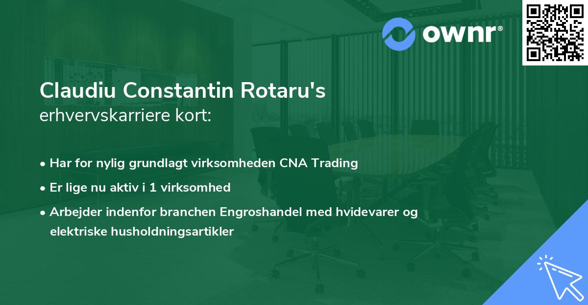 Claudiu Constantin Rotaru's erhvervskarriere kort